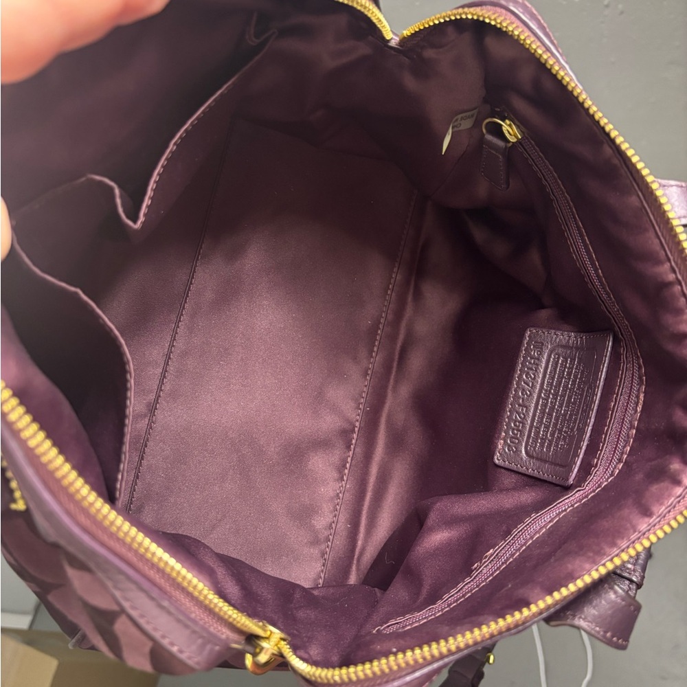 Coach Op Art Bag in Deep Plum - Picture 4 of 5